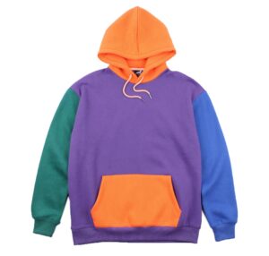 purple color block hoodie